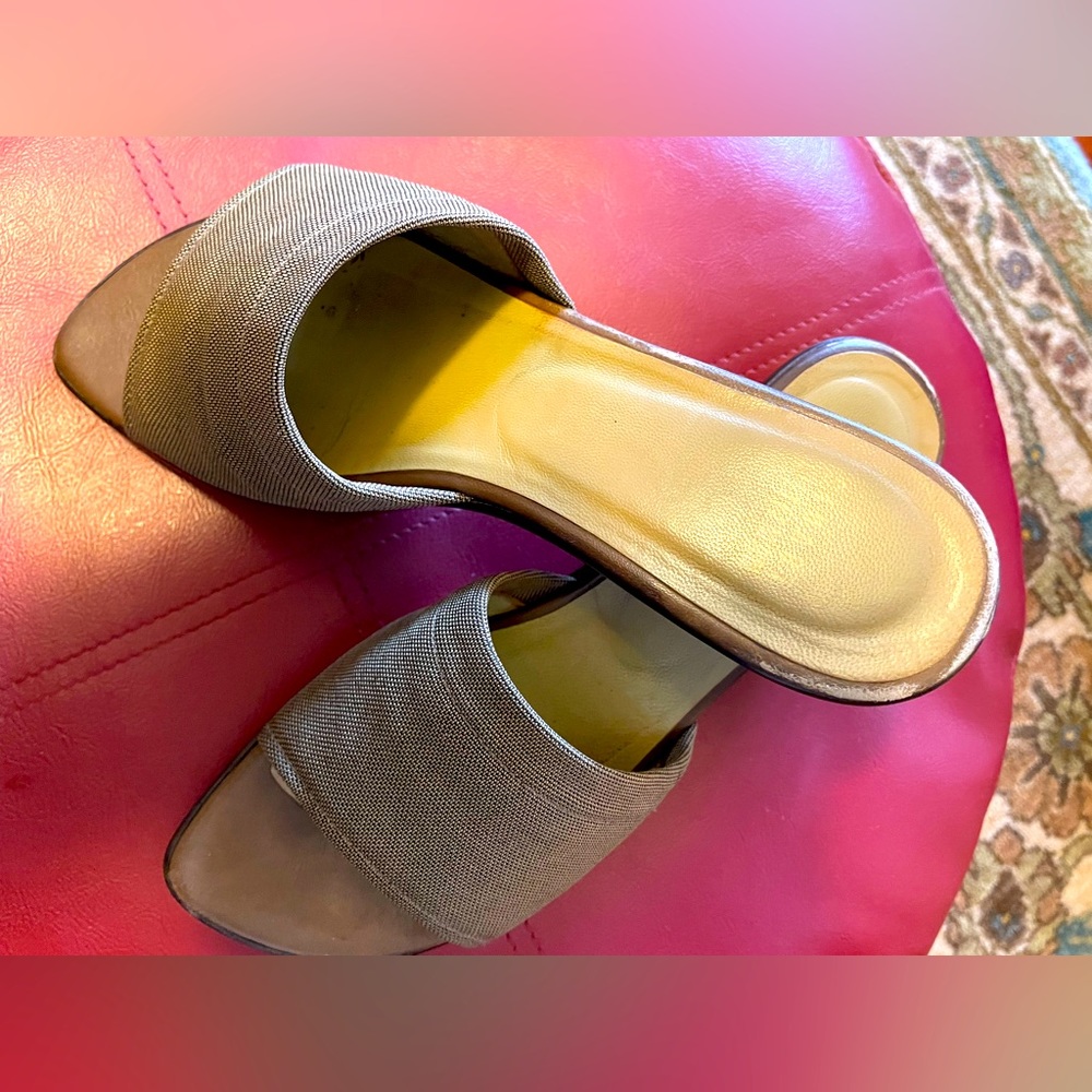 Stuart Weitzman Tan Sandal Slide With Wedge Heel - image 1